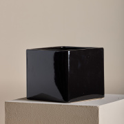 Indoor pot Square - Shiny Black | The Palm Centre